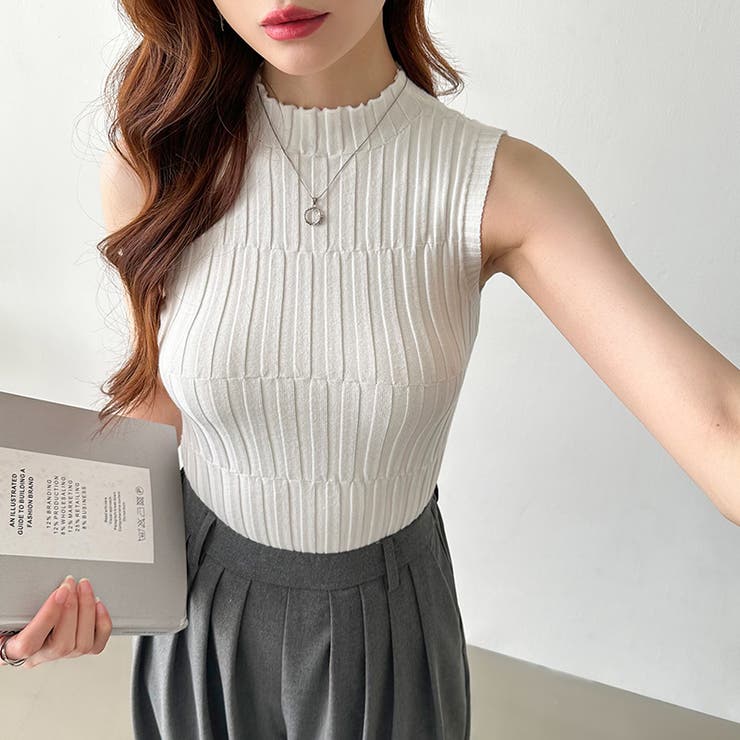 ノースリーブハイネック サマーニット タンクトップ | COCOMOMO | 詳細画像6 