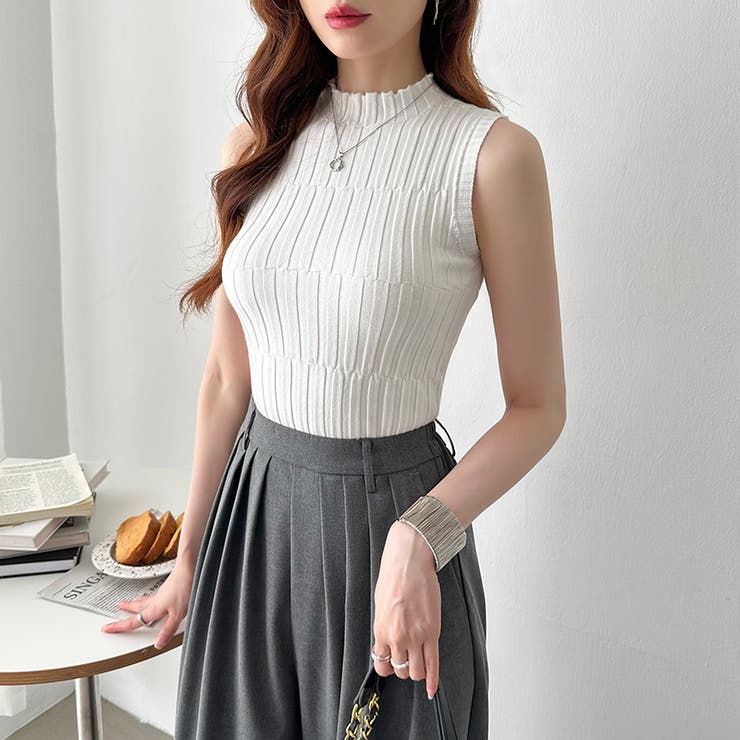 ノースリーブハイネック サマーニット タンクトップ | COCOMOMO | 詳細画像8 