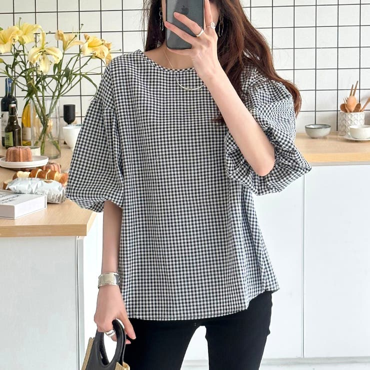 バルーンスリーブブラウス ブラウス オフィスカジュアル | COCOMOMO | 詳細画像5 