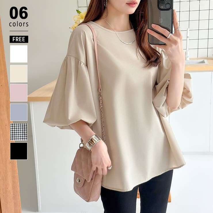 ベージュ | バルーンスリーブブラウス ブラウス オフィスカジュアル | COCOMOMO