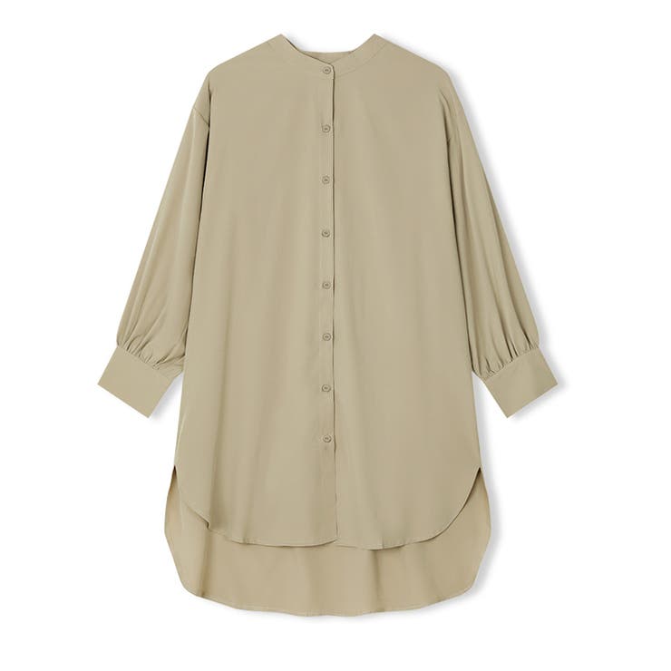 シャツチュニック ロングシャツ バンドカラー | COCOMOMO | 詳細画像28 