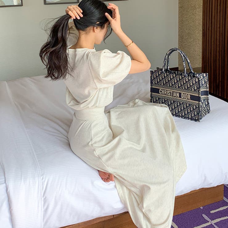 セットアップ パフスリーブ ロングスカートセット | COCOMOMO | 詳細画像13 