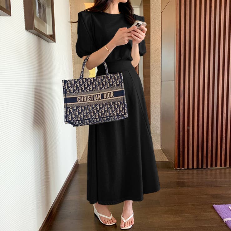 セットアップ パフスリーブ ロングスカートセット | COCOMOMO | 詳細画像15 