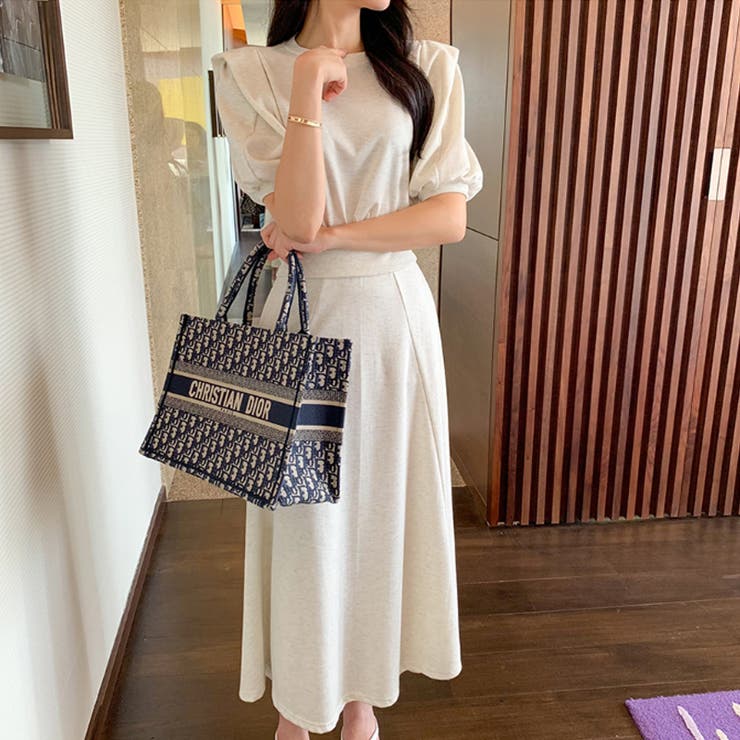 セットアップ パフスリーブ ロングスカートセット | COCOMOMO | 詳細画像4 