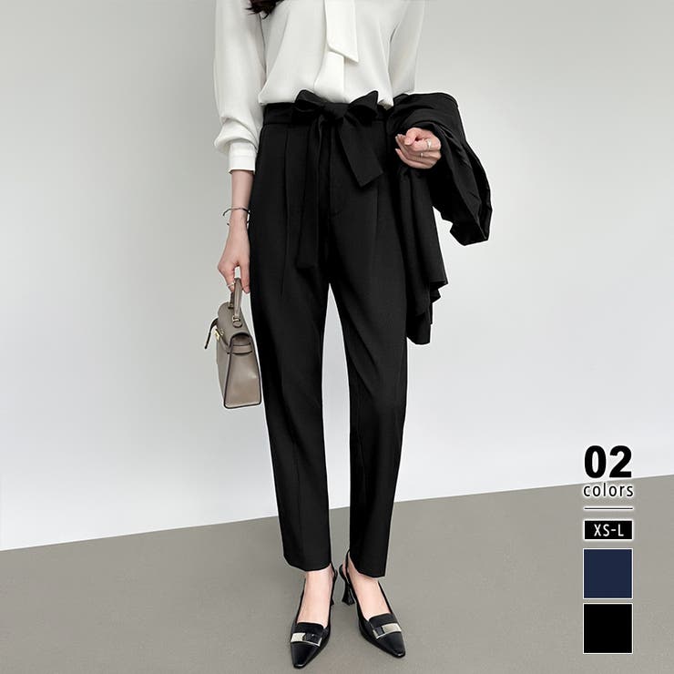 Bブラック | 選べる2タイプ スーツパンツ ワイドパンツ | COCOMOMO