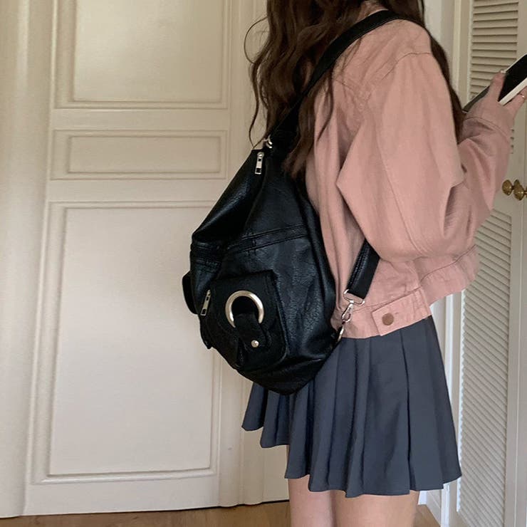 ショルダーバッグ 2wayフェイクレザーバッグ リュック | COCOMOMO | 詳細画像12 