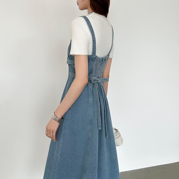 デニムワンピース ジャンパースカート キャミワンピース[品番