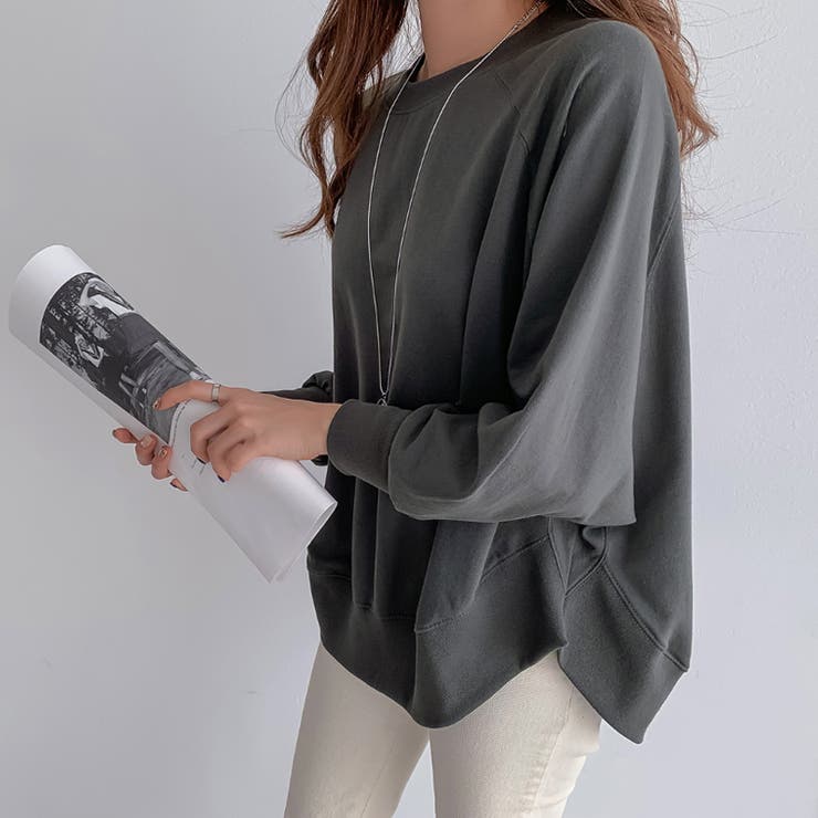 トレーナー ドルマンスリーブスウェット ゆったり体型カバー | COCOMOMO | 詳細画像19 