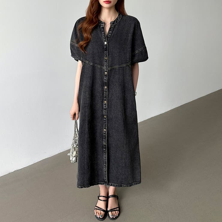 デニムワンピース デニムシャツワンピース 韓国ファッション | COCOMOMO | 詳細画像15 