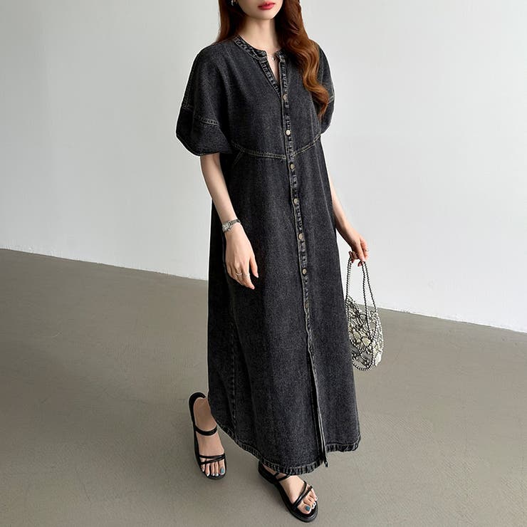 デニムワンピース デニムシャツワンピース 韓国ファッション | COCOMOMO | 詳細画像16 