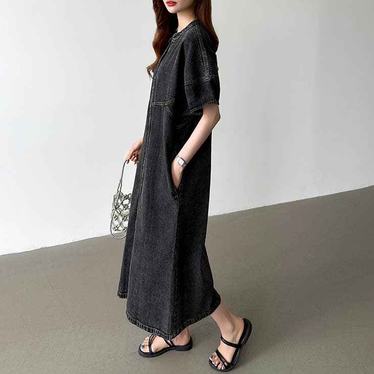 デニムワンピース デニムシャツワンピース 韓国ファッション | COCOMOMO | 詳細画像17 