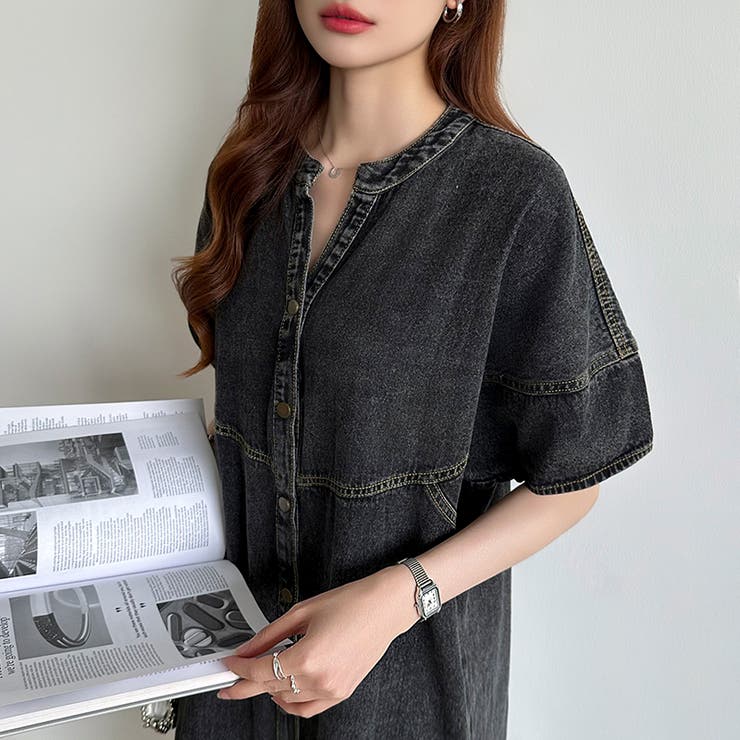 デニムワンピース デニムシャツワンピース 韓国ファッション | COCOMOMO | 詳細画像19 