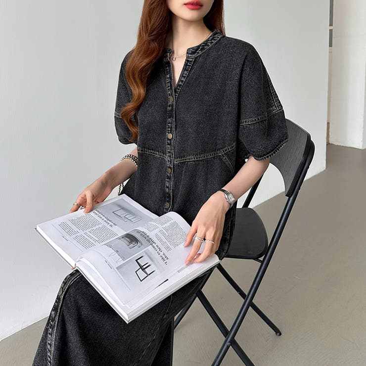 デニムワンピース デニムシャツワンピース 韓国ファッション | COCOMOMO | 詳細画像20 