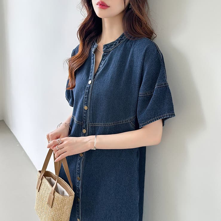 デニムワンピース デニムシャツワンピース 韓国ファッション | COCOMOMO | 詳細画像4 