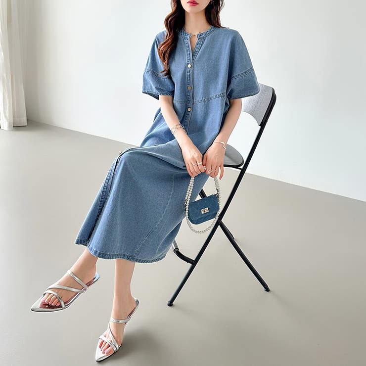 デニムワンピース デニムシャツワンピース 韓国ファッション | COCOMOMO | 詳細画像13 