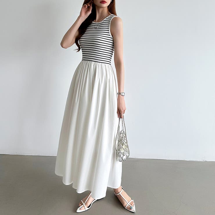 ドッキングワンピース 夏ワンピース ロングワンピース[品番