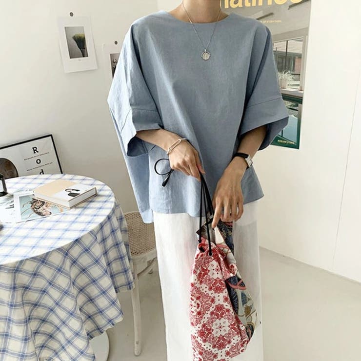コットンリネンブラウス 涼感ブラウス 体型カバー | COCOMOMO | 詳細画像15 
