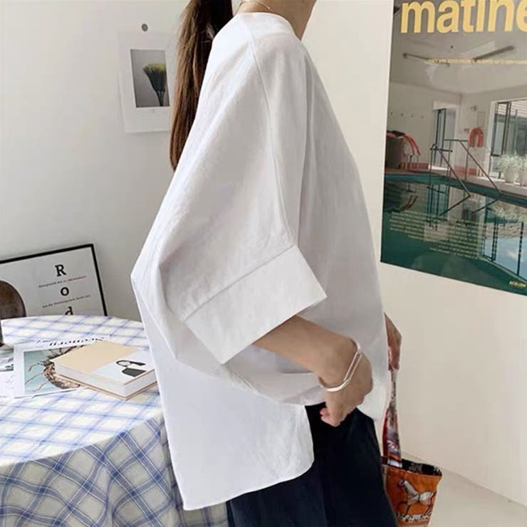 コットンリネンブラウス 涼感ブラウス 体型カバー | COCOMOMO | 詳細画像3 