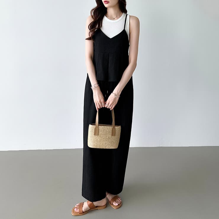 セットアップ夏 ペプラムキャミソール ワイドパンツ | COCOMOMO | 詳細画像3 