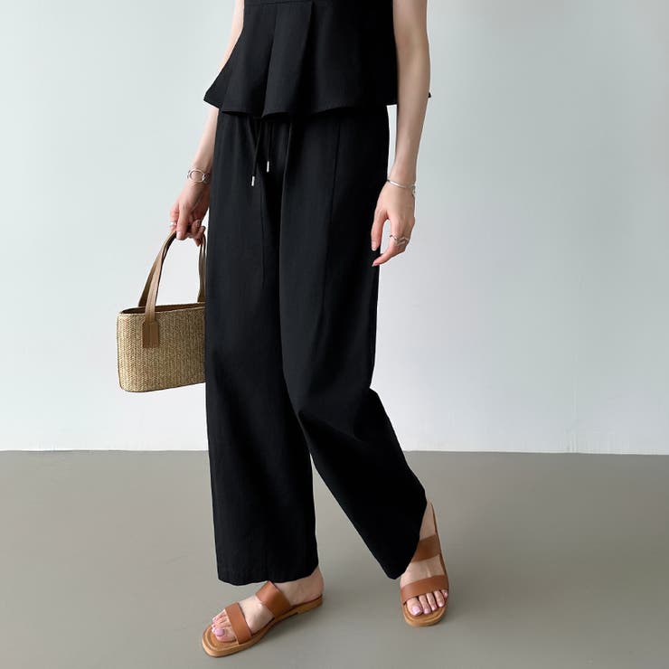 セットアップ夏 ペプラムキャミソール ワイドパンツ | COCOMOMO | 詳細画像4 