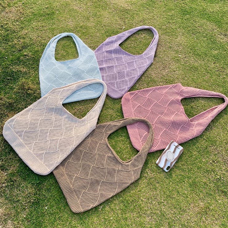 ニット編みバッグ ニットトートバッグ ショルダーバッグ | COCOMOMO | 詳細画像12 