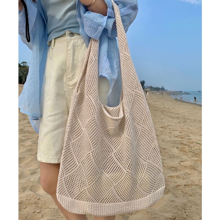 ニット編みバッグ ニットトートバッグ ショルダーバッグ | COCOMOMO | 詳細画像2 