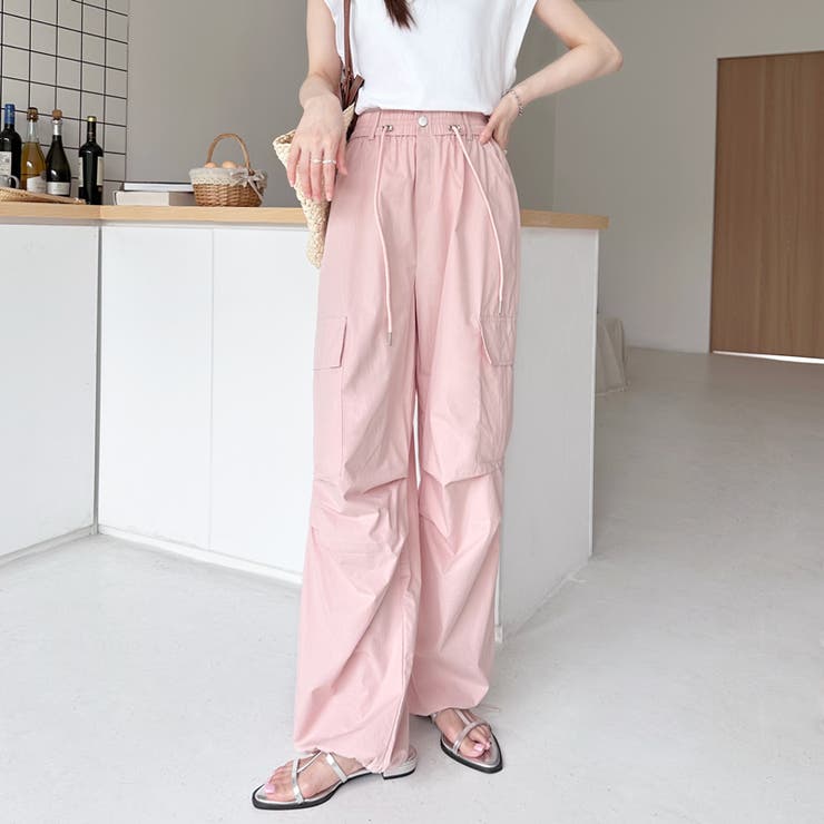 人気新品入荷 ♡Current Mood♡ベビーピンク カーゴパンツ ゆったりシルエット パンツ
