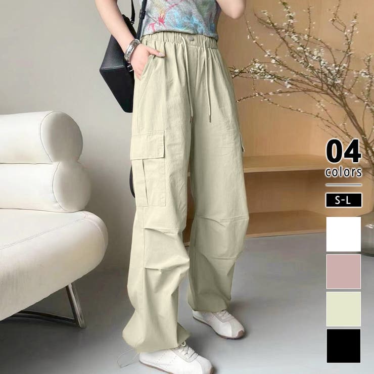 カーゴパンツ パラシュートパンツ 韓国ファッション[品番：COCW0005975