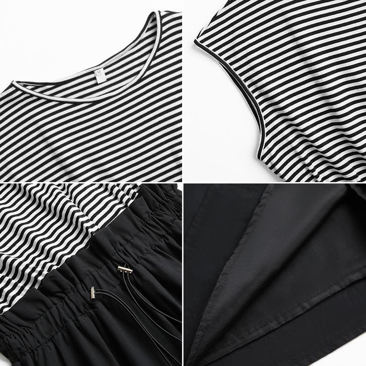 ドッキングワンピース ドローコード付き切り替えワンピース 夏ワンピース | COCOMOMO | 詳細画像17 