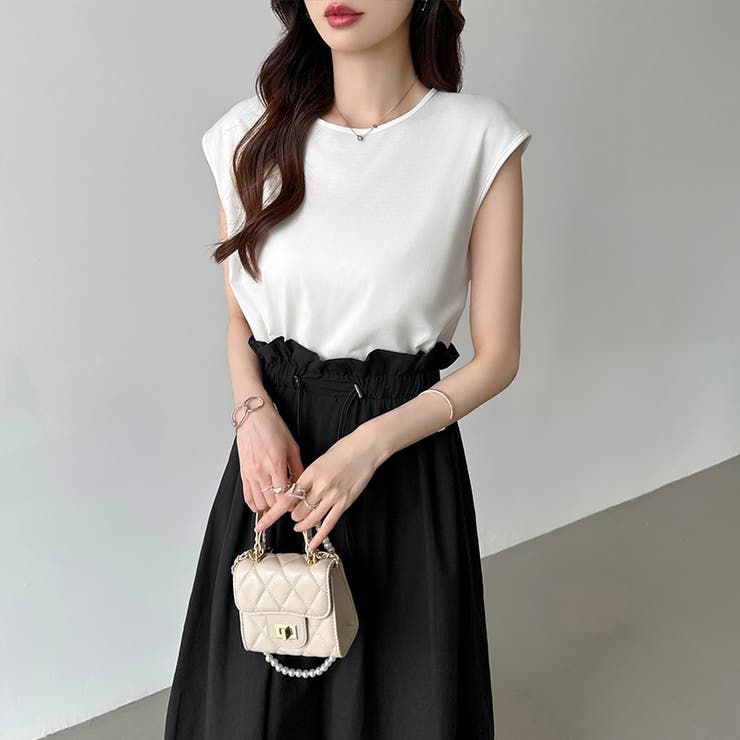 ドッキングワンピース ドローコード付き切り替えワンピース 夏ワンピース | COCOMOMO | 詳細画像4 