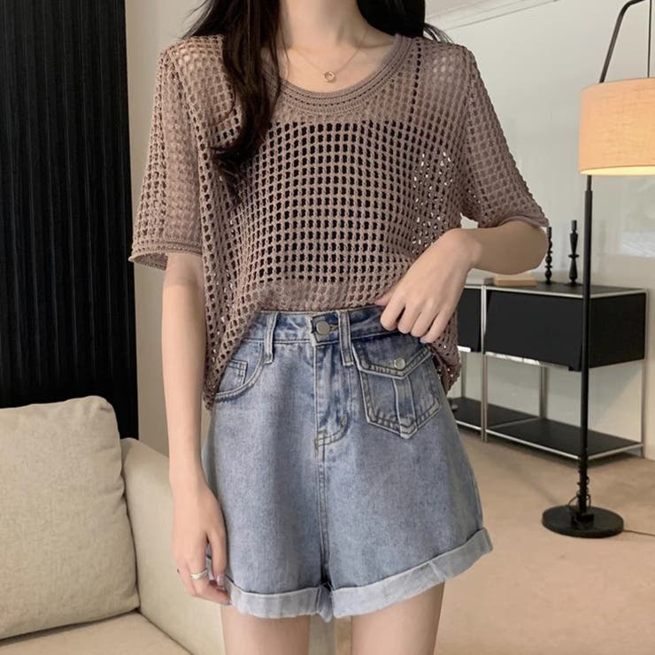 メッシュニット 透かし編み 韓国ファッション | COCOMOMO | 詳細画像11 