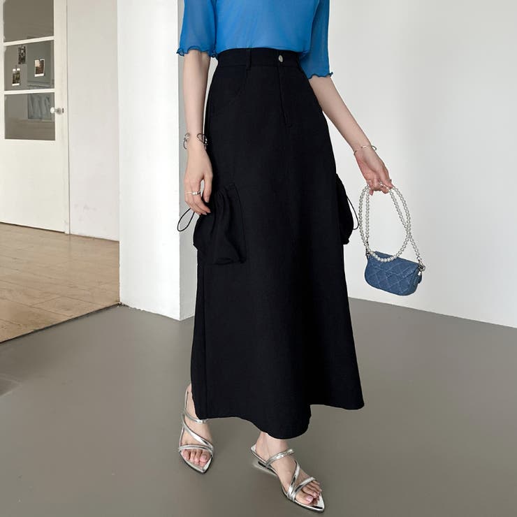 カーゴスカート ロングスカート ドロストポケット付き | COCOMOMO | 詳細画像18 