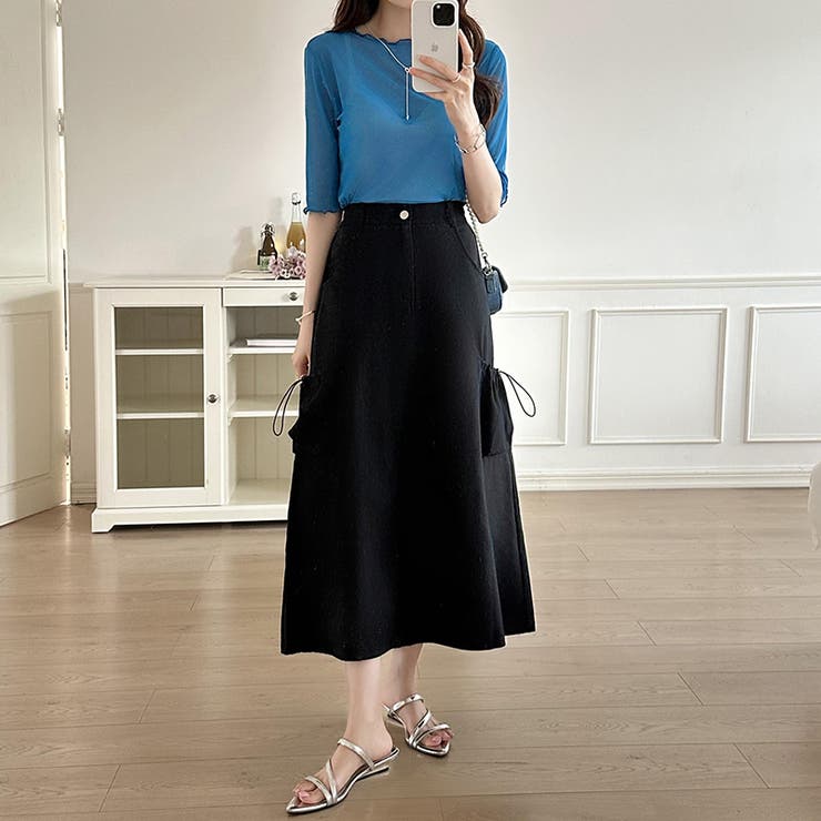 カーゴスカート ロングスカート ドロストポケット付き | COCOMOMO | 詳細画像19 