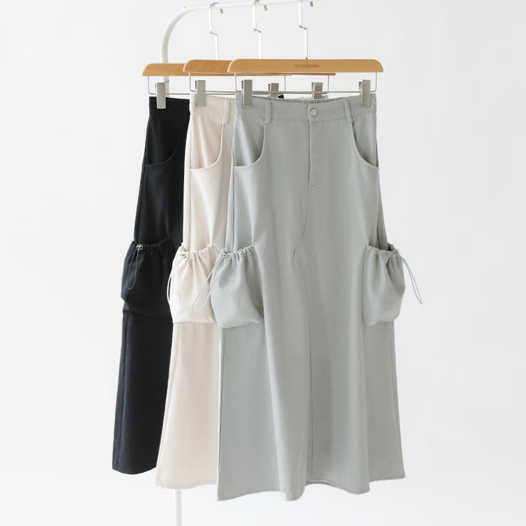 カーゴスカート ロングスカート ドロストポケット付き | COCOMOMO | 詳細画像21 