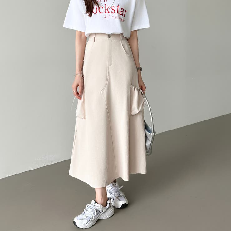 カーゴスカート ロングスカート ドロストポケット付き | COCOMOMO | 詳細画像9 