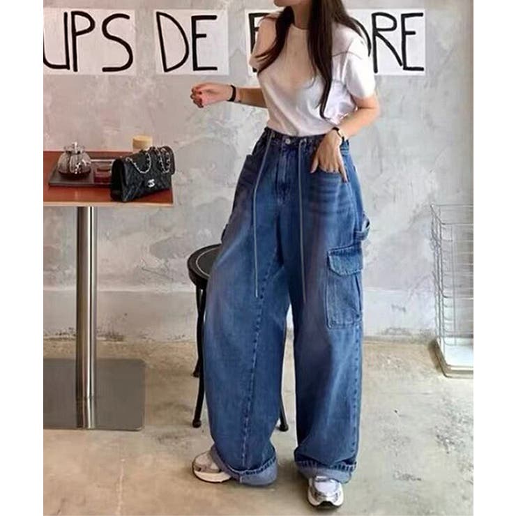 デニムカーゴパンツ デニムパンツ 韓国ファッション | COCOMOMO | 詳細画像3 