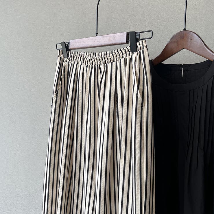 さらっと快適リラクシーワイドパンツ ストライプパンツ ワイドパンツ | COCOMOMO | 詳細画像66 