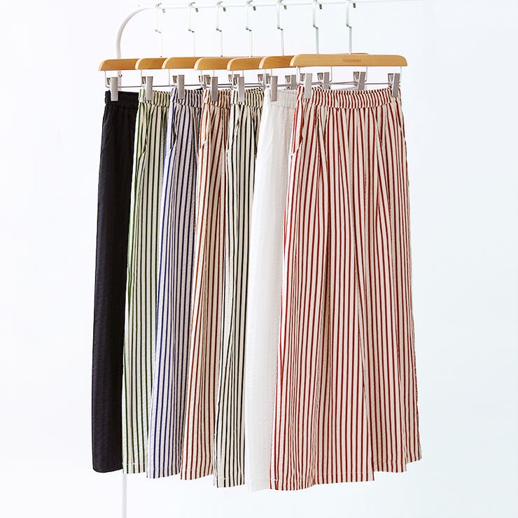 さらっと快適リラクシーワイドパンツ ストライプパンツ ワイドパンツ | COCOMOMO | 詳細画像65 