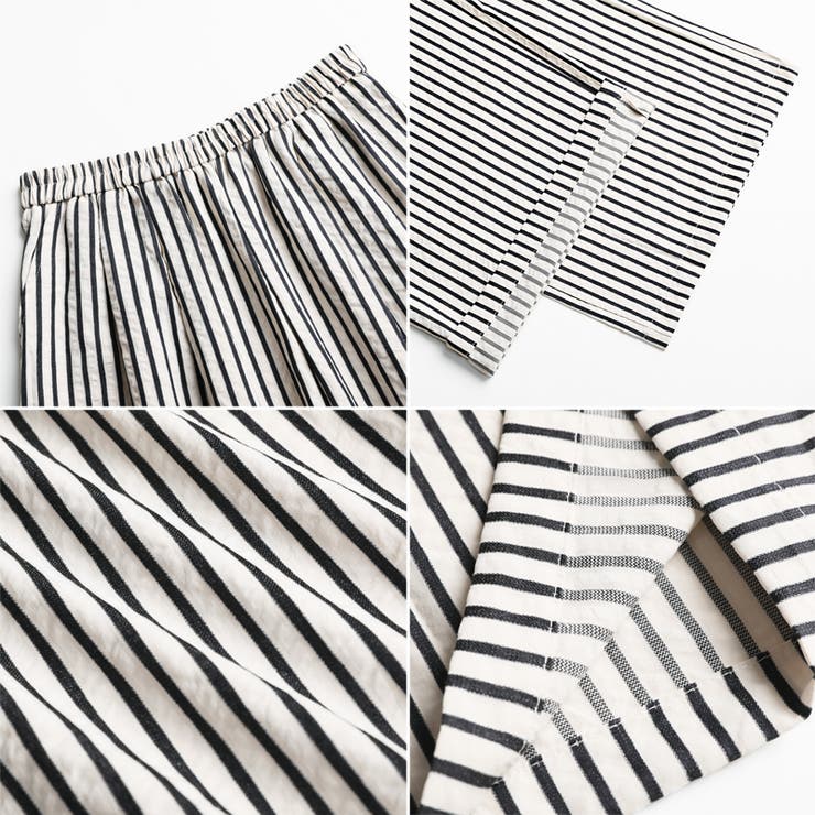 さらっと快適リラクシーワイドパンツ ストライプパンツ ワイドパンツ | COCOMOMO | 詳細画像70 