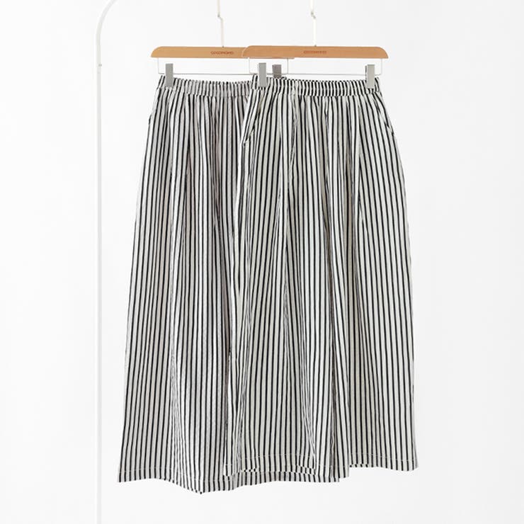 さらっと快適リラクシーワイドパンツ ストライプパンツ ワイドパンツ | COCOMOMO | 詳細画像64 