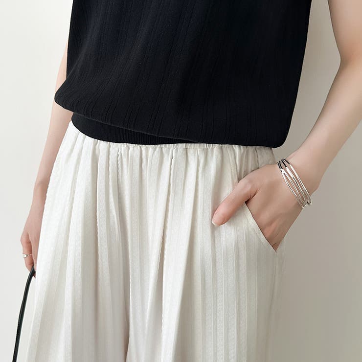 さらっと快適リラクシーワイドパンツ ストライプパンツ ワイドパンツ | COCOMOMO | 詳細画像13 