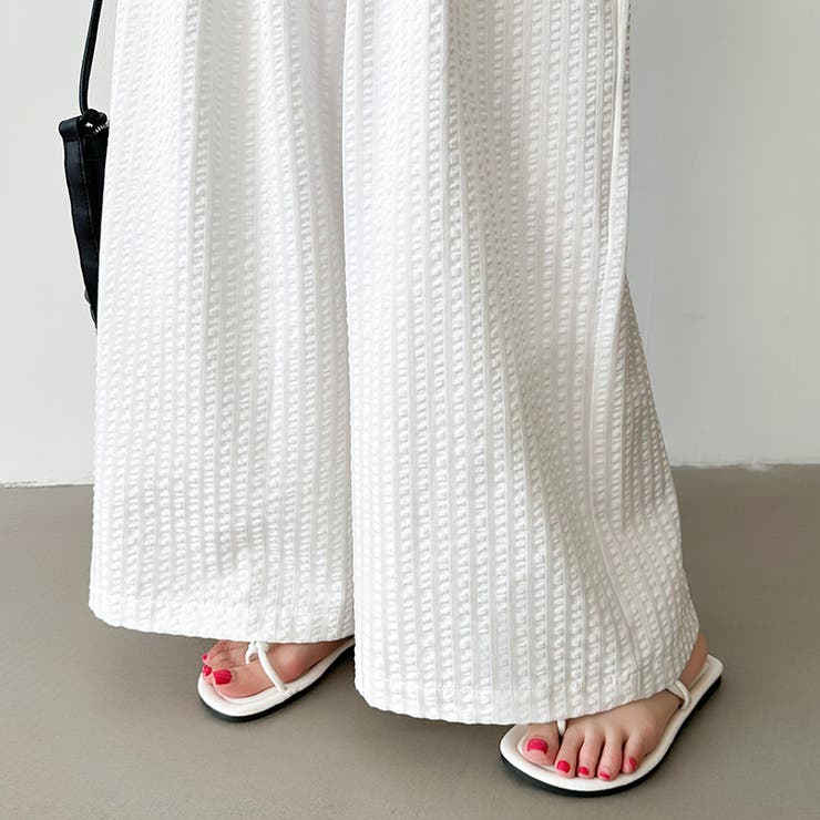 さらっと快適リラクシーワイドパンツ ストライプパンツ ワイドパンツ | COCOMOMO | 詳細画像15 