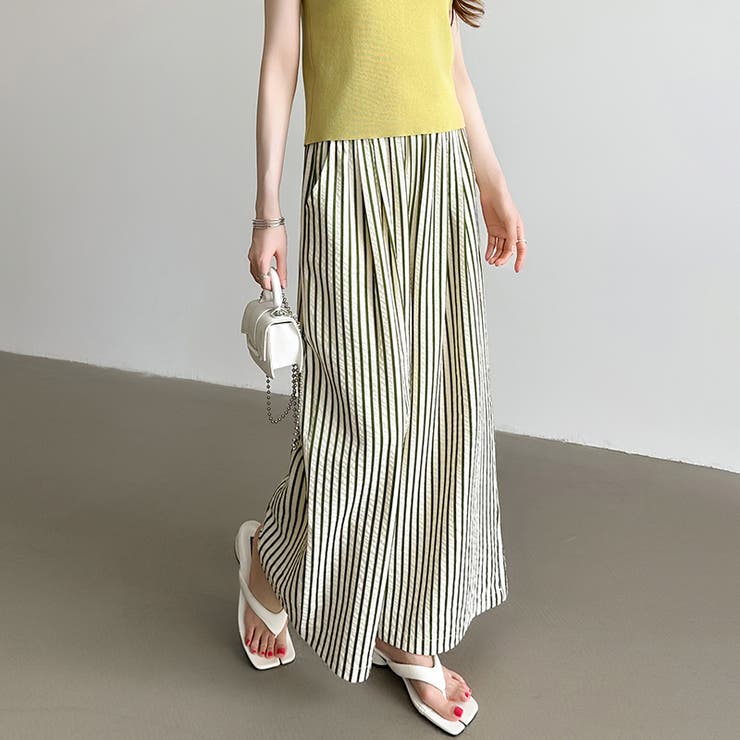 さらっと快適リラクシーワイドパンツ ストライプパンツ ワイドパンツ | COCOMOMO | 詳細画像29 