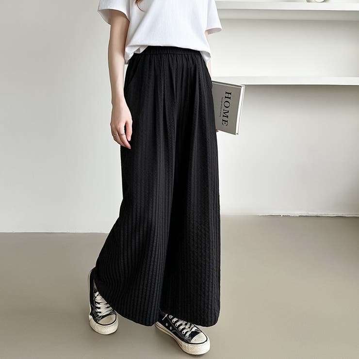 さらっと快適リラクシーワイドパンツ ストライプパンツ ワイドパンツ | COCOMOMO | 詳細画像54 