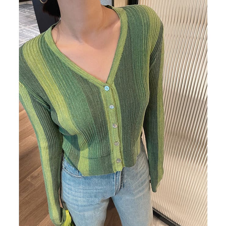 vネックカーディガン リブニット 韓国ファッション | COCOMOMO | 詳細画像10 