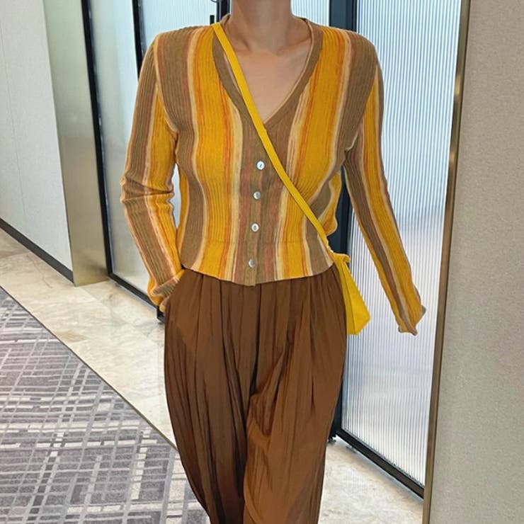 vネックカーディガン リブニット 韓国ファッション | COCOMOMO | 詳細画像4 