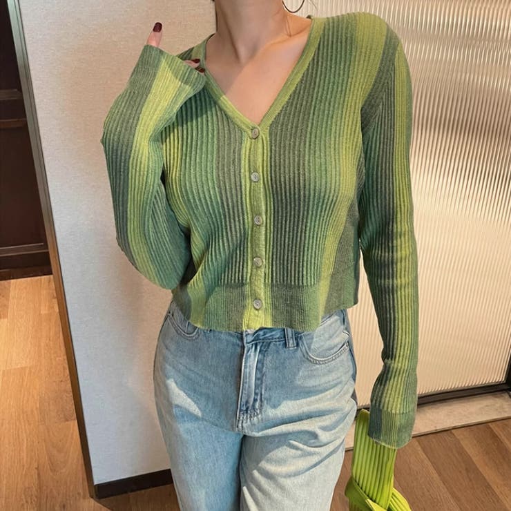 vネックカーディガン リブニット 韓国ファッション | COCOMOMO | 詳細画像9 