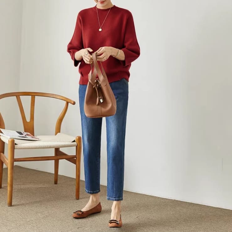 ニットトップス 立体フォルム オフィスカジュアル | COCOMOMO | 詳細画像10 