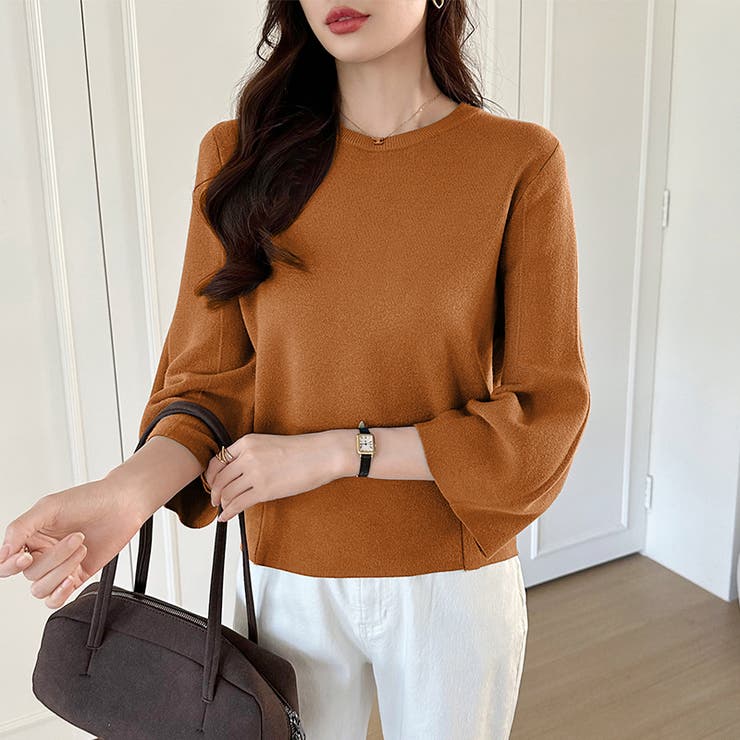 ニットトップス 立体フォルム オフィスカジュアル | COCOMOMO | 詳細画像57 