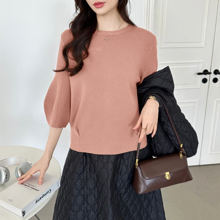 ニットトップス 立体フォルム オフィスカジュアル | COCOMOMO | 詳細画像60 